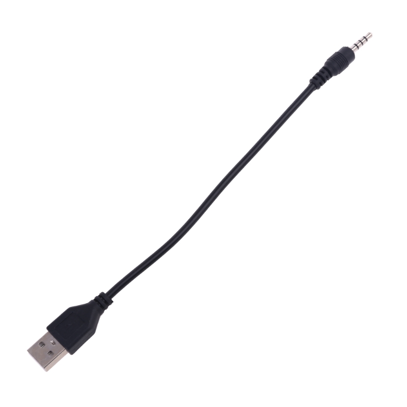 USB Male to 3.5mm Stereo Headphone Jack Plug Cable For MP3 MP4 Black G88D