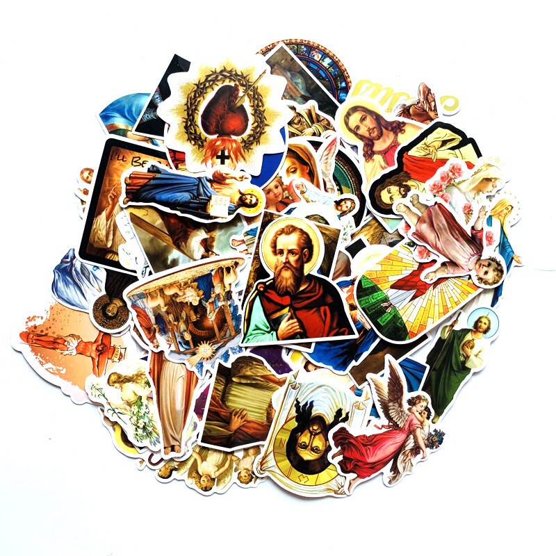 68 Stuks Kunst Jezus Stickers Waterdichte Sticker Laptop Motorfiets Bagage Snowboard Koelkast Auto Sticker