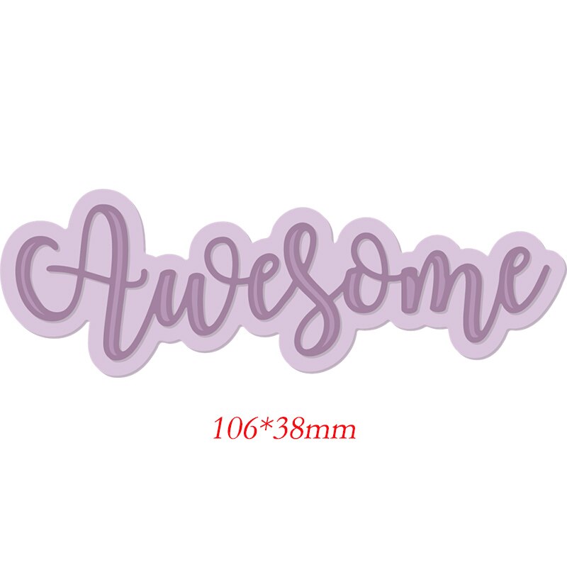 Mots mélangés découpe de métal pochoir pour bricolage Scrapbooking décoratif gaufrage artisanat découpe modèle Sentiment: Awesome