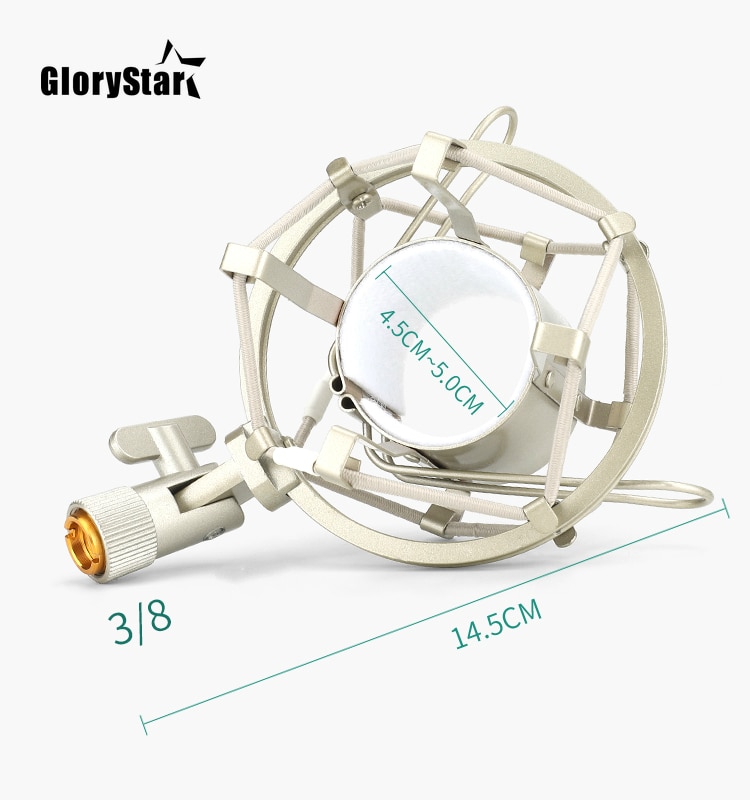 Professionele Metalen Microfoon Shock Mount Locking Knop Ruis Broadcast Clip Studio Opname Microfoon Houder Spider Condensor