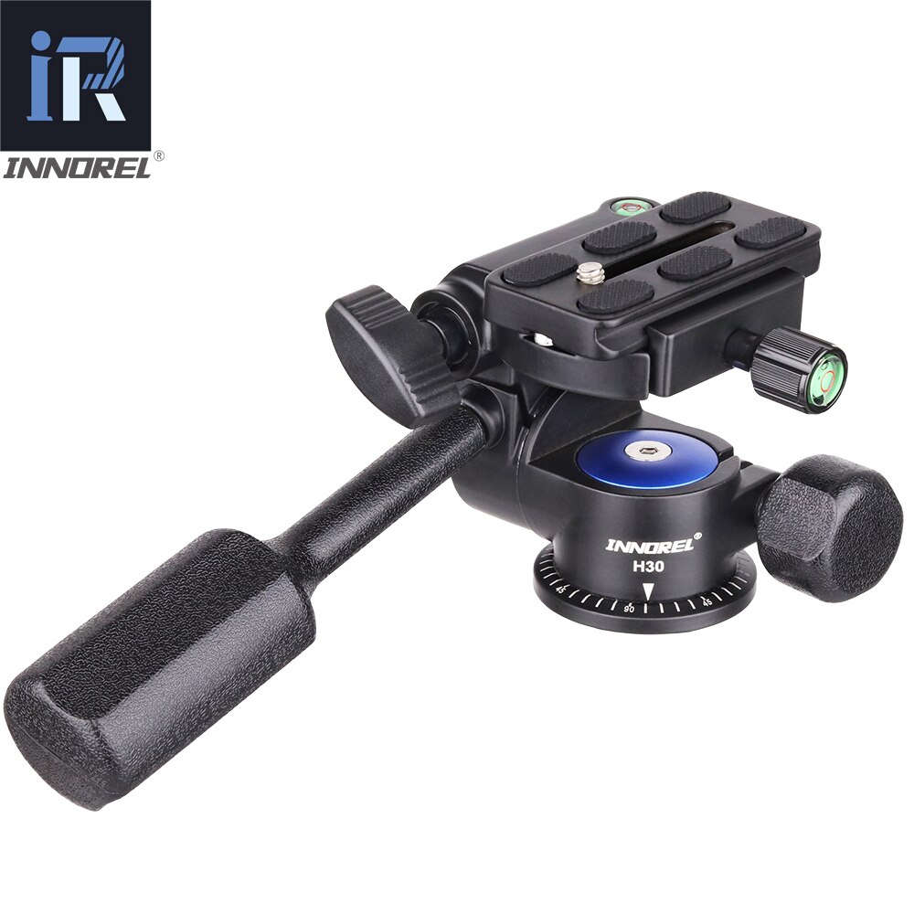 H30 Tripod Pan Head 360 Degrees Smooth Rotation Hydraulic Damping Three-Dimensional Aluminum Alloy Mini Phone Video