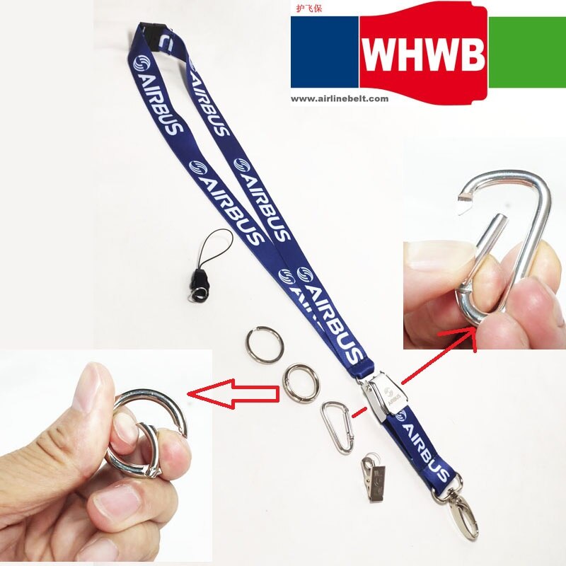 Porte-clés Airbus Boeing, corde de boucle d'avion, pour pilote, clip à fermoir à ressort, pour équipage porte-carte d'identité: A6-Multi accessories