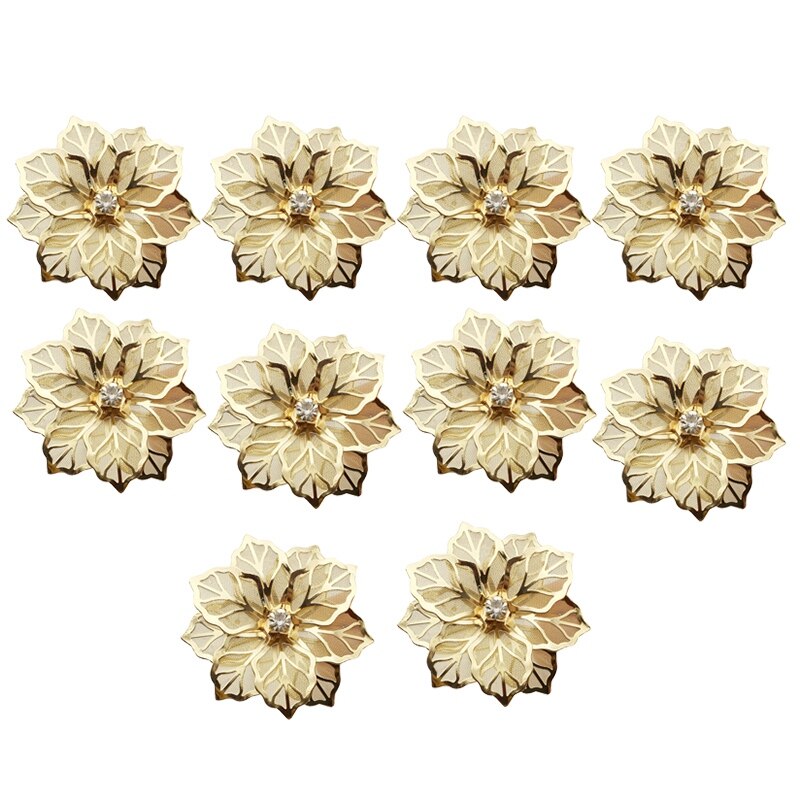 10Pcs Flower Napkin Rings Metal Gold Napkin Buckle Napkin Ring Holder Hotel Restaurant Wedding Party West Dinner Table De: Default Title