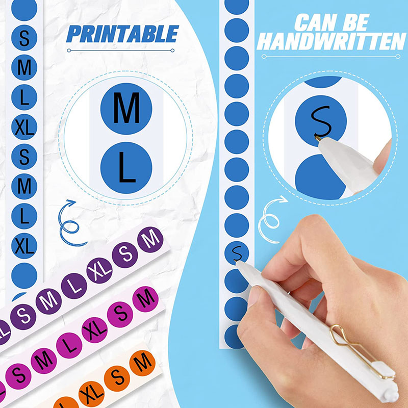 500 st/rulle runda färgetiketter i rulle, , 1 tums prickiga klistermärken, självhäftande enfärgade etiketter för inventering och arkivklassificering