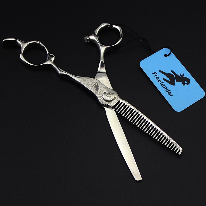 de 6 pulgadas Damasco recta de adelgazamiento de corte de pelo tijeras de peluquería Estilo tijeras de corte de la personalidad de la pintura