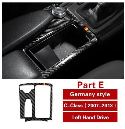 Car Styling Decorative Carbon Fiber Gear Central Control Panel Sticker Decal For Mercedes-Benz C Class W204 2007-13: D