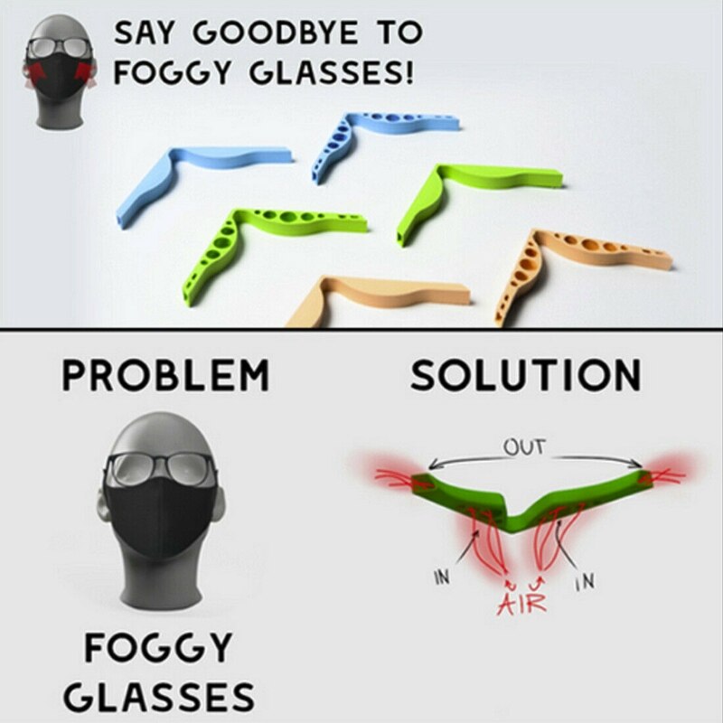 Puente nasal para mascarillas, accesorio libre de niebla, 5 uds., evita que se empañen las gafas para hombres y mujeres, 6 colores