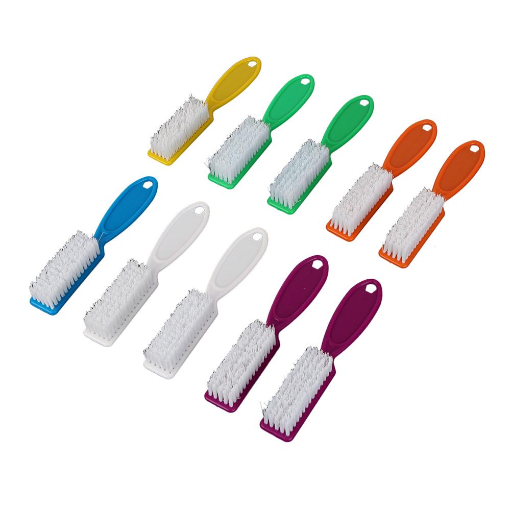 Juego de 10 unidades de pinceles para limpiar el polvo de las uñas, accesorios de manicura con mango largo