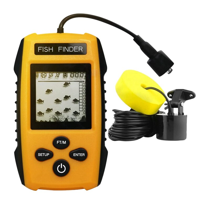 Détecteur de poissons Portable, sonar à main filaire, écran LCD avec profondeur d&#39;eau, localisation du poisson, taille du poisson, mauvaises herbes et roches: Default Title