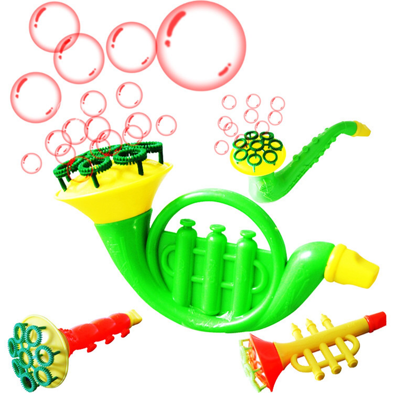 Funny Multi Holes Trumpet Style Bubble Maker Blower Toy for Children Kids Boys Girls Indoor Outdoor Play Random Color