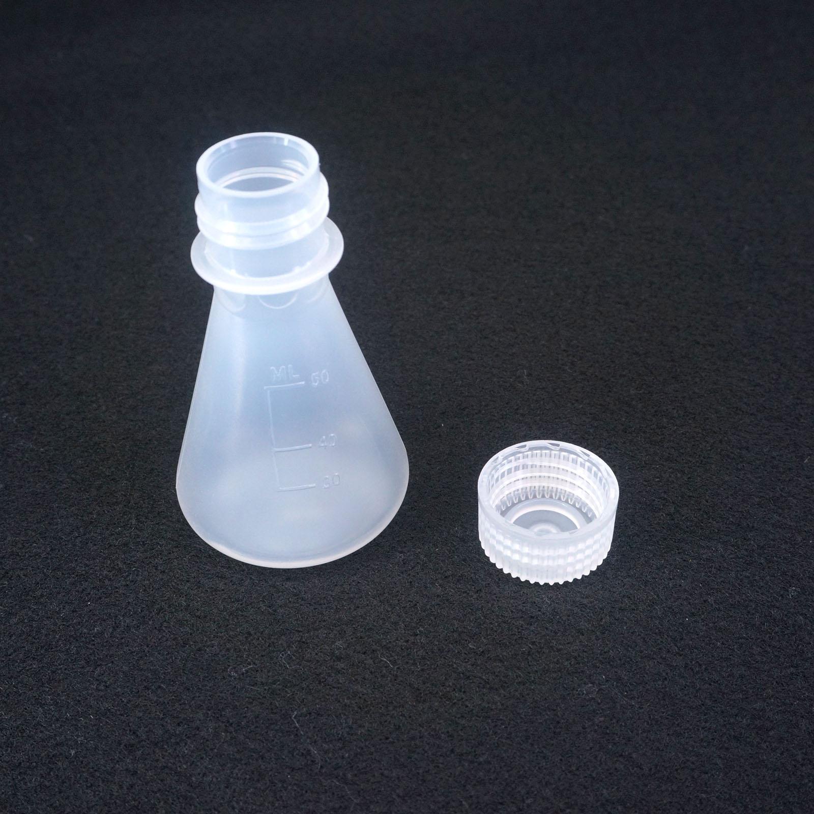 50ml pp konisk erlenmeyer kolbe flaske med cap lab undervisningseksperiment