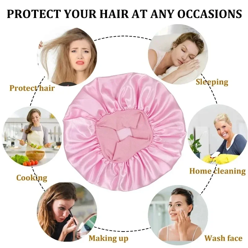 fascia per capelli con asta arricciacapelli senza calore impostato di cofano in raso Senza calore Bigodino per capelli Bigodini morbidi Riccioli pigri Cappello per dormire Berretto da notte