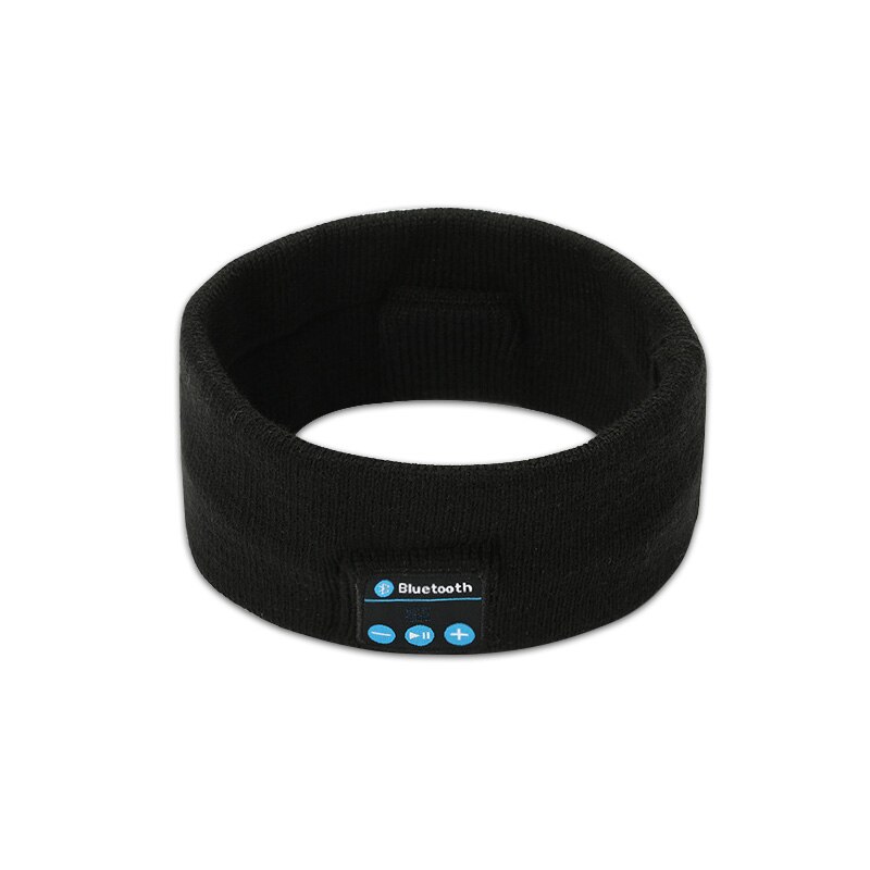 Sans fil Bluetooth 5.0 écouteur yoga bandeau chapeau doux sport Smart Cap haut-parleur intelligent stéréo écharpe casque avec micro: black