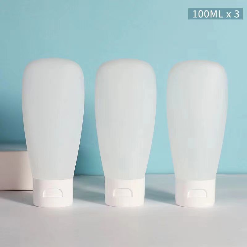 Butelka wielokrotnego użytku 30/60/100 ml, 3 szt./zestaw, miękki pojemnik na balsam, tubka robić wyciskania, pusta butelka, przenośna podróżna butelka na kosmetyki, szampon: żółte światło