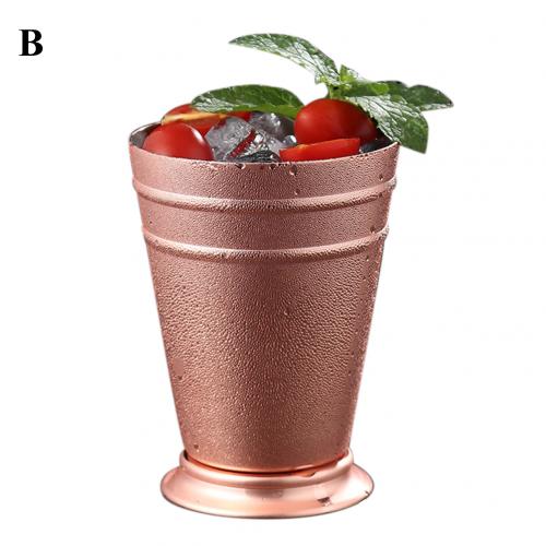 360ml Stainless Steel Rust-proof Mojito Mint Julep Cup Bar Party Beer Cocktail Drink Mug Easy to Clean: B Rose Gold
