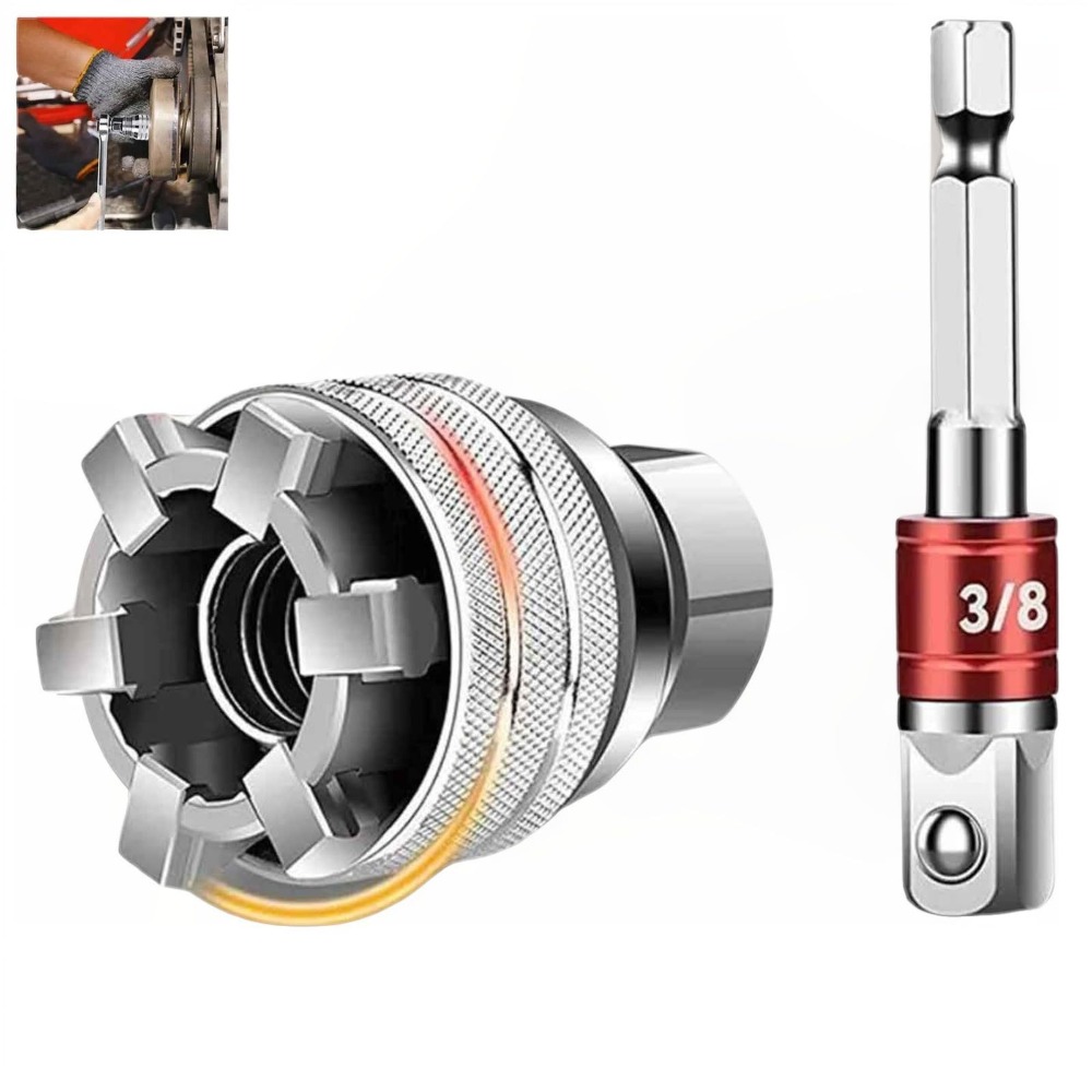 Set di chiavi a bussola universali multifunzione Testa esagonale 10mm-19mm Strumento di manutenzione universale Chiave dinamometrica a cricchetto
