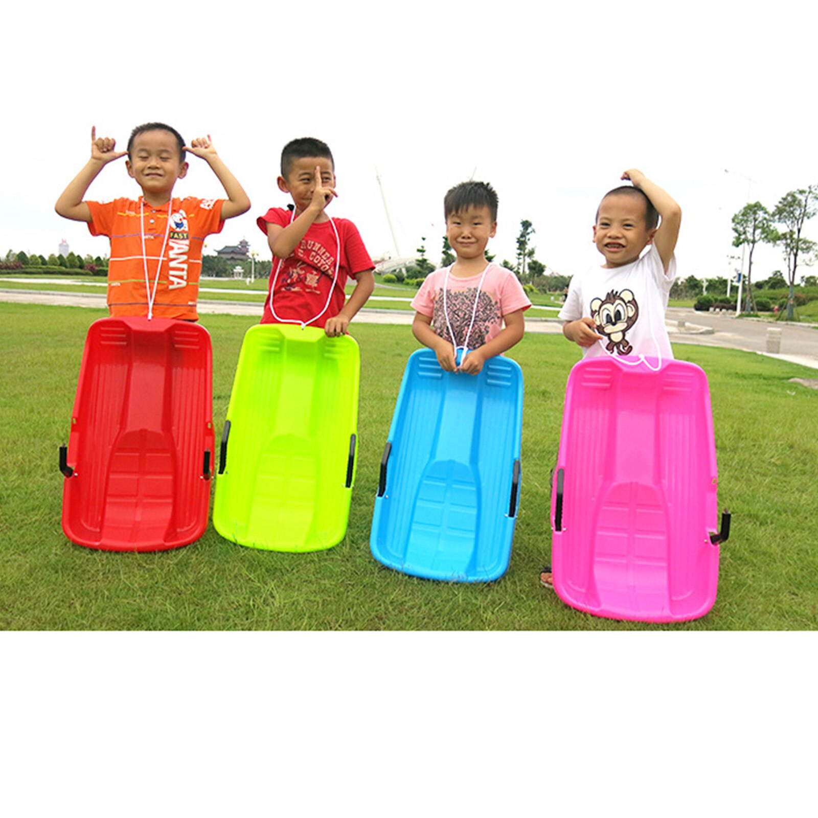 Children's Sledge Ski Safe Snow Winter Toboggan Outdoor Sport Skiing Board Safe Snow Toboggan Outdoor Sport Skiing Board