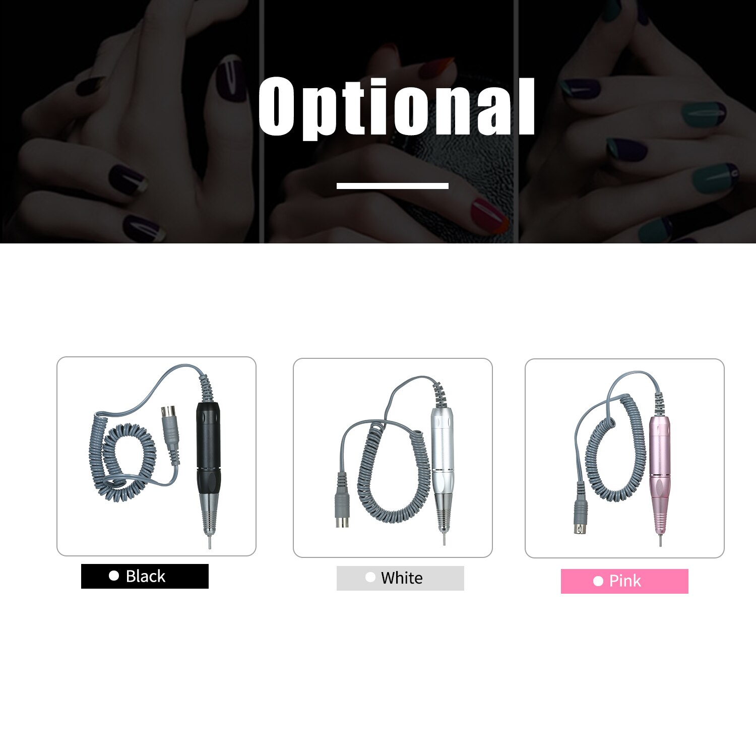 Perforador de uñas eléctrico , herramienta para arte de uñas, pluma con mango, accesorios artísticos para uñas, manicura y pedicura