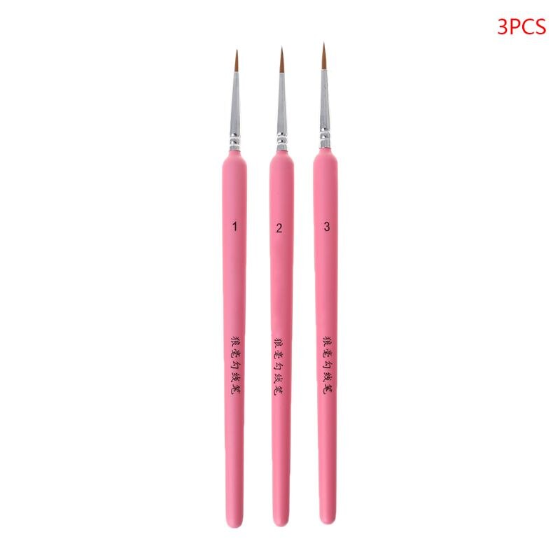 3/10Pcs Professionele Hand Geschilderd Haak Lijn Pen Fijne Tip Aquarel Olieverf: Pink-B