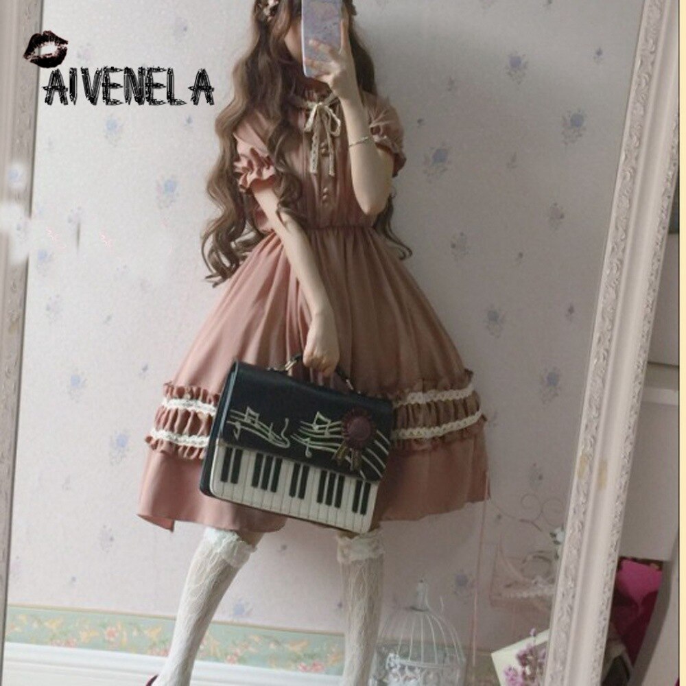 Lolita-vestido gótico Estilo Vintage para mujer, vestido de Retro con volantes, estilo victoriano, AFC849