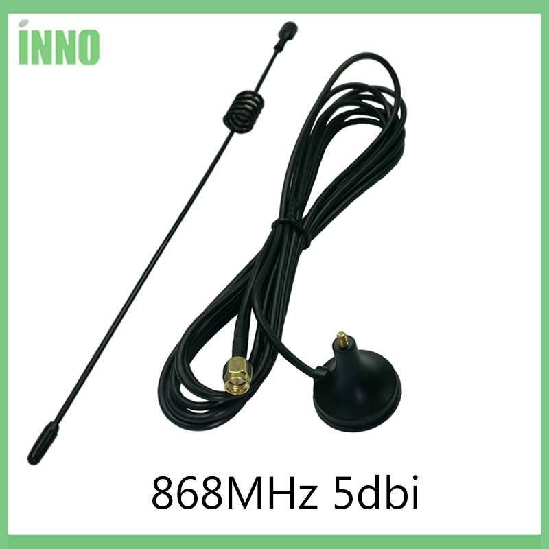 868Mhz Antenna 900 - 1800 Mhz GSM 3G 5dbi SMA Male IOT 300cm Cable 868 mhz 915 mhz antena Sucker Antenne base magnetic antennas