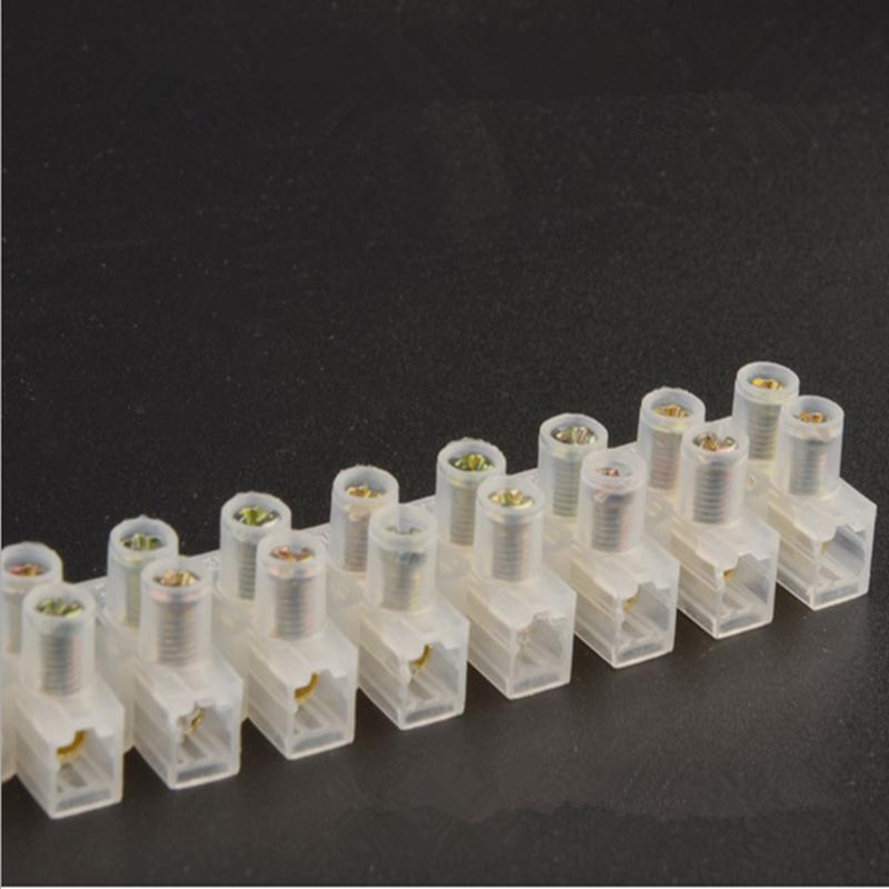 Screw Terminal Barrier Connector 2pcs Electrical Wire Connection 12Position Barrier Terminal Strip Block 30A
