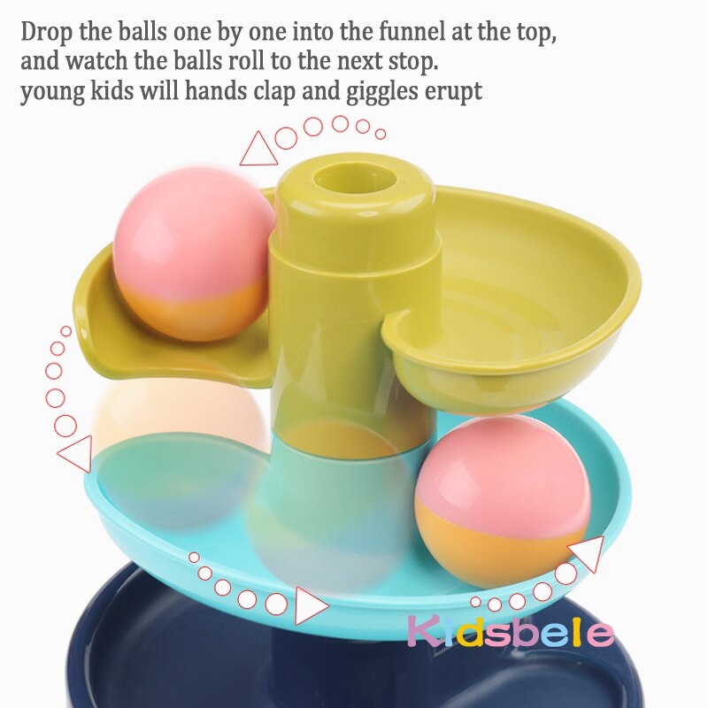 Klokkelegetøj med rullebold til småbørn puslespil baby rangler lære tårn drops and go rampe legetøj børn aktivitet pædagogisk legetøj