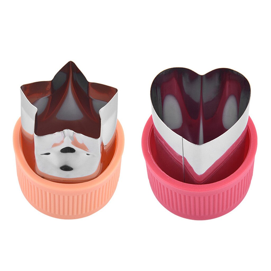 2Pcs Fruit Fondant Cake Cookie Plunger Mould Vegetable Carrot Cucumber Apple Slicer Mold Cutter Star Shape Dough Baking Tool: c