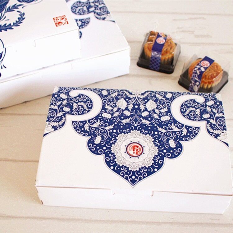 Stor blå blomst dekoration cookie slik kiks dessertkasse bageri mademballage kasse fest favoriserer forsyninger