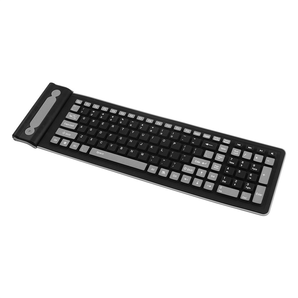 Teclado inalámbrico portátil de 2,4G, Flexible, resistente al agua, de silicona suave, Mini teclado de 107 teclas para ordenador EPULA
