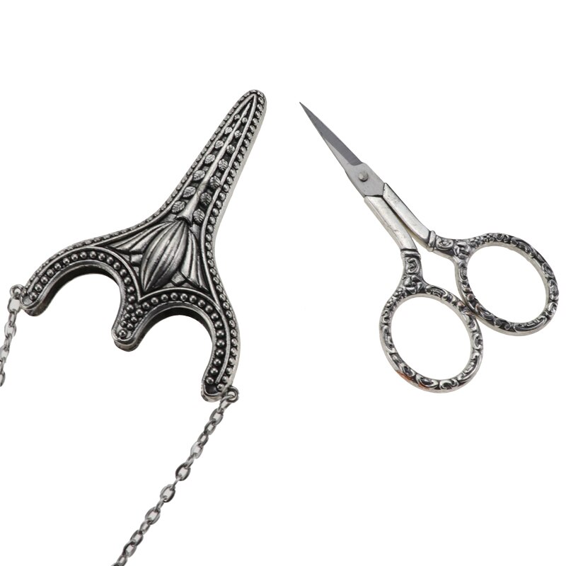 Stainless steel safety sewing scissors set with jacket chain Embroidery and sewing work