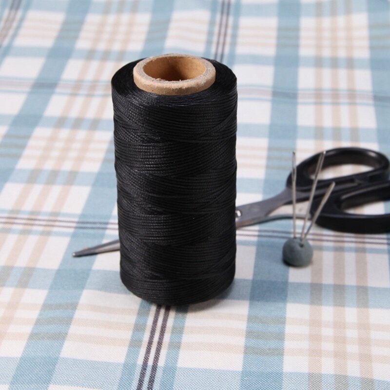 Płaska wosk skrętka druciana 260M skóra skórzana DIY DIY czarny