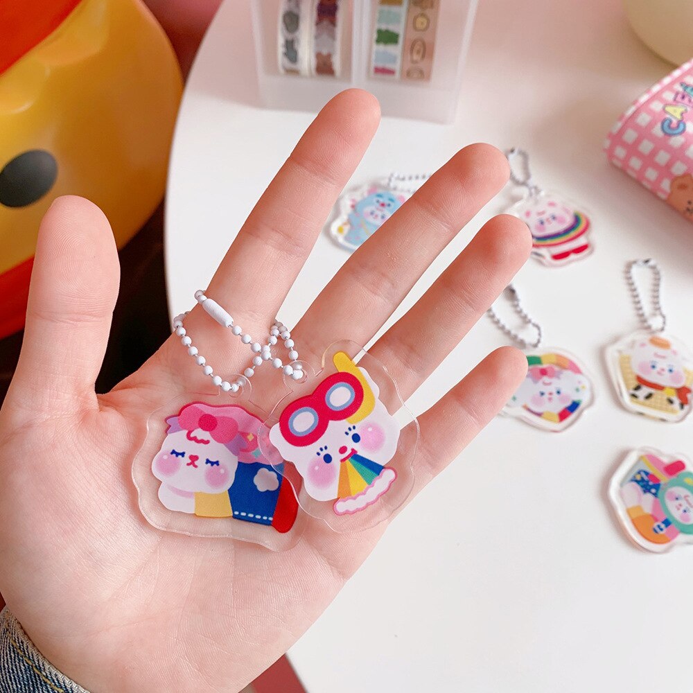 Milkjoy Bentoy Kawaii Keychain Travel Tag Girls Key Chain Bag Pendant Children Bag Accessories