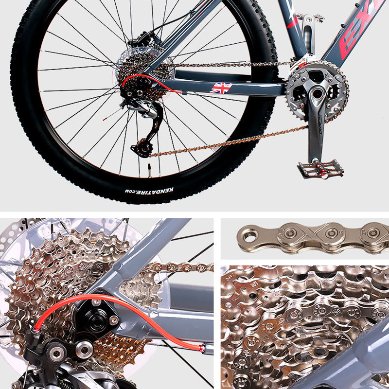 Bike Bicycle Chain 6 7 8 9 10 11 12 Speed Velocidade Electroplated Silver Chain Mountain Road Bike MTB Chains Part 116 Links