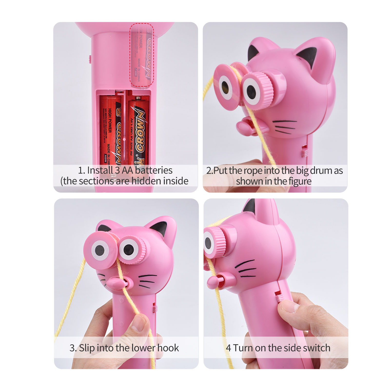 Elica per lanciatore di corde con cerniera a caldo con Controller di corde di corda creativo sapore di festa giocattolo elettrico divertente portatile per tutte le età