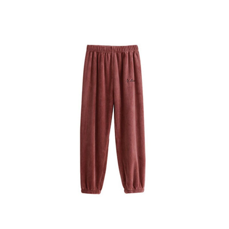 Aecu naisten flanelli pyjama bloomers housut talvi joustavat löysät housut vyötärö kiinteät pyjamat alaosa kodin uni alusvaatteet: 7