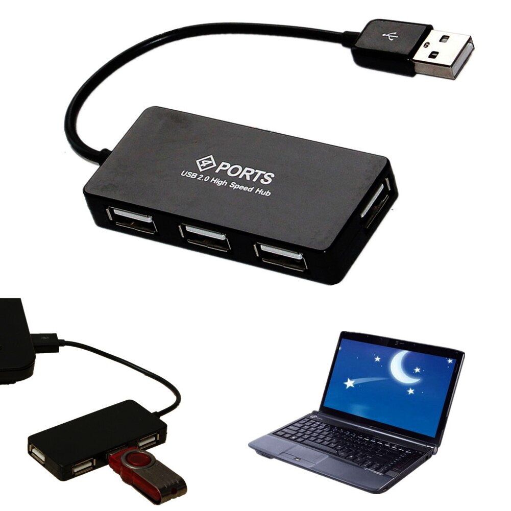 4 Ports High Speed USB 2.0 Hub Multi Splitter Expansion for PC Laptop Splitter USB2.0 Hub 4-Port Multipurpose Separator