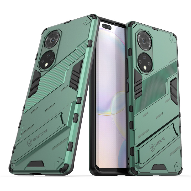 Houder Case Voor Honor 50 Cover Voor Huawei Honor 50 Capas Pantserstandaard Schokbestendige Achterkant Voor Eer 50 Pro 50 Fundas: Hout / groen
