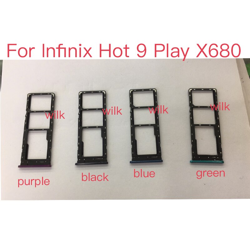 Sim Tray Holder For Infinix Hot9 Play X680 SIM Card Tray Slot Holder Adapter Socket Repair Parts