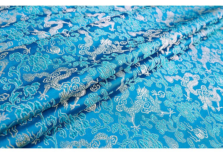 75cm Satin Silk Brocade Fabric Dragon Pattern Fabric for Sewing DIY Material for Clothes Width 75cm: 9