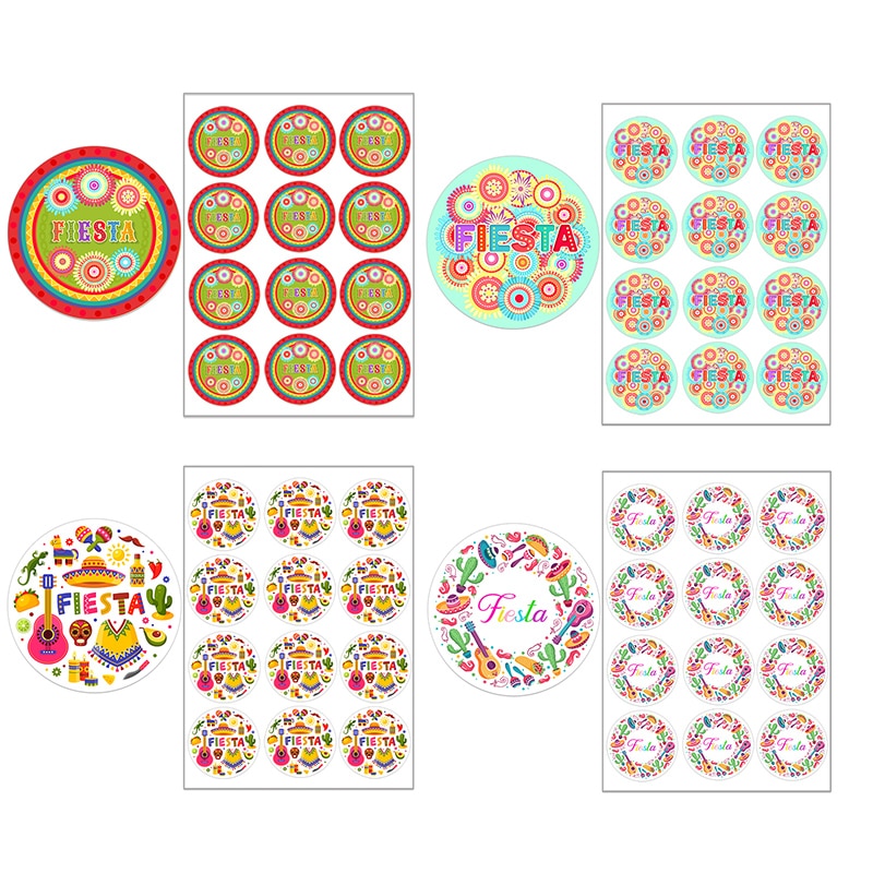 24/48pcs Mexican Party Stickers Final Fiesta Cactus Stickers Bachelorette Party Decor Summer Wedding Birthday Supplies