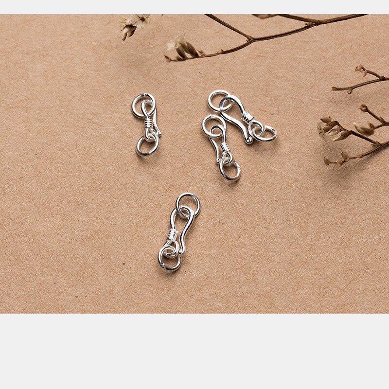 100% 925 Sterling Silver Ornament Lobster Clasps With Jump Rings 10x5/13x6mm Necklace Bracelets Hook Connector DIY Jewelry Make