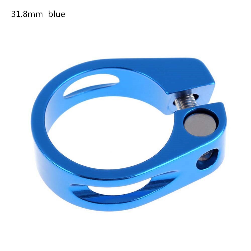 1 pc 31.8/34.9mm fiets zadelpenklem aluminium fiets zadelpen buisklem mtb mountainbike zadelklemmen: 31.8mm blauw