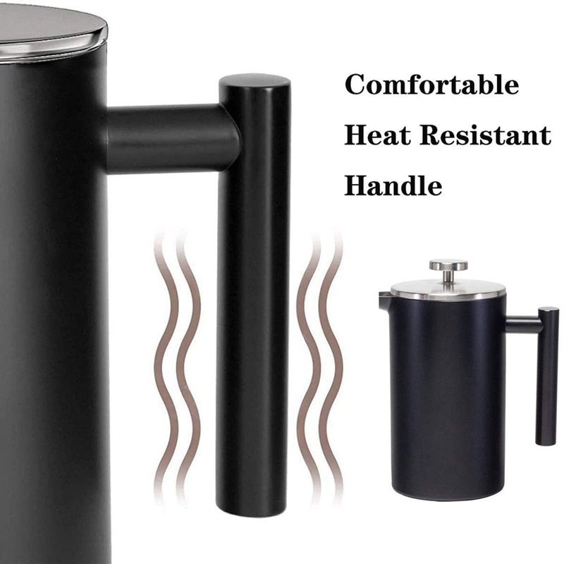 8 Cup/1 Litre French Press Coffee Maker, Double Walled Insulated Coffee Press With 304 Grade Stainless Steel