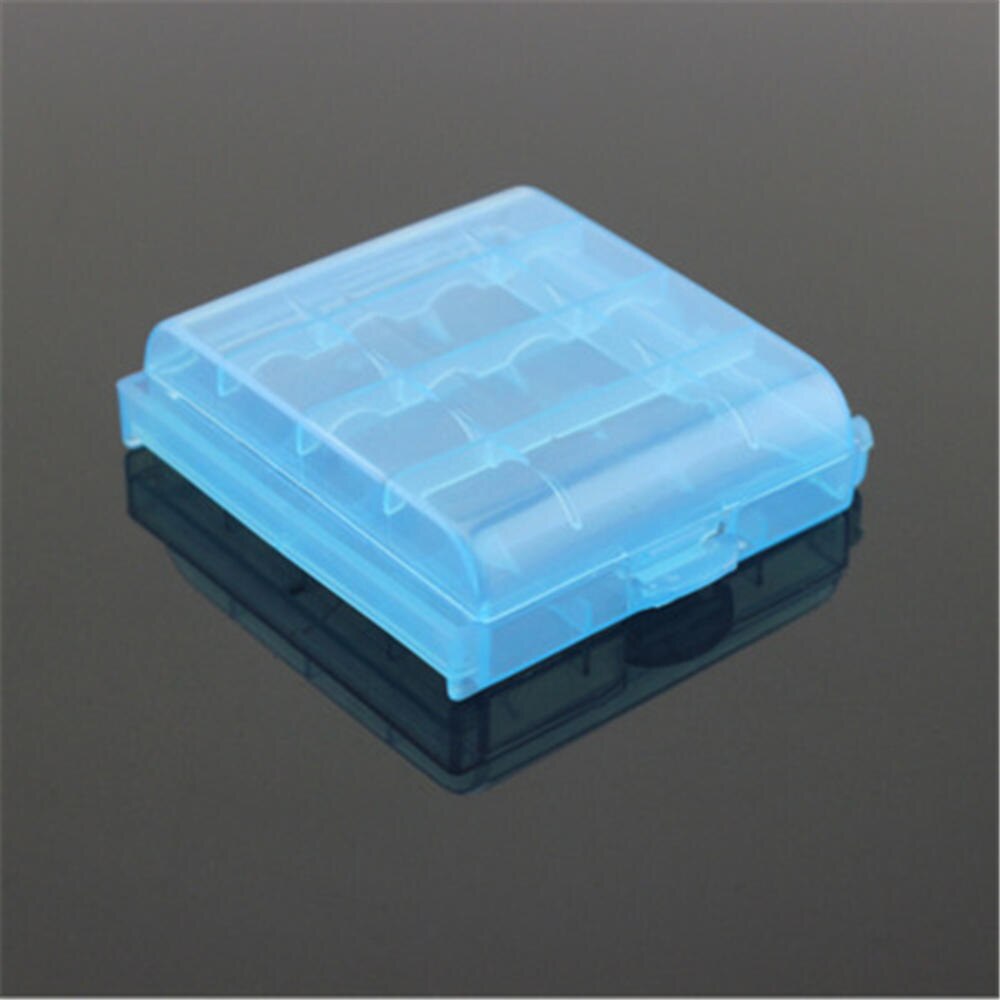 4 pièces 4 couleurs clair boîtier en plastique dur porte-boîte de rangement couverture pour AA AAA batterie voyage emballage organisateurs: Bleu