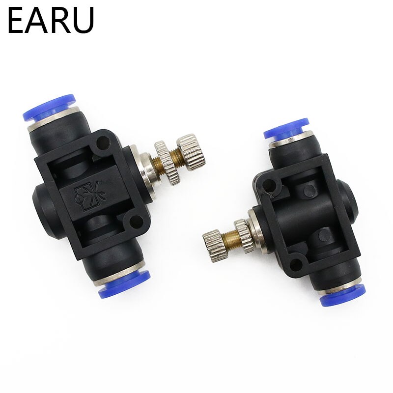 Pneumatic Airflow Regulator 4mm 6mm 8mm 10mm 12mm OD Hose Tube Gas Flow Adjust Valve Connector Fitting Air Speed Control Crane