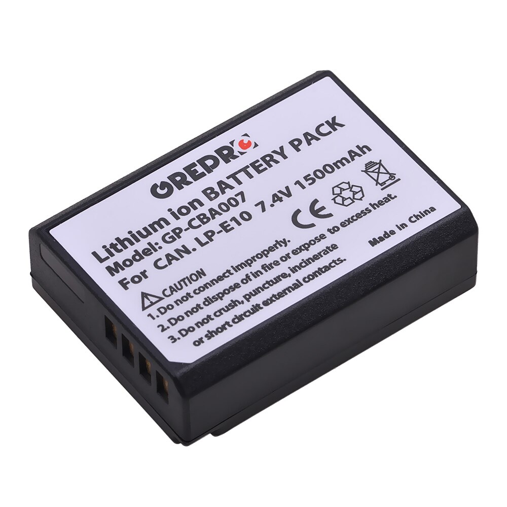 3-Pack LP-E10 LPE10 Battery with LED USB LP E10 Battery Charger for Canon 1100D 1200D 1300D 2000D Kiss X50 X70 Rebel T3 T5: 1x Battery
