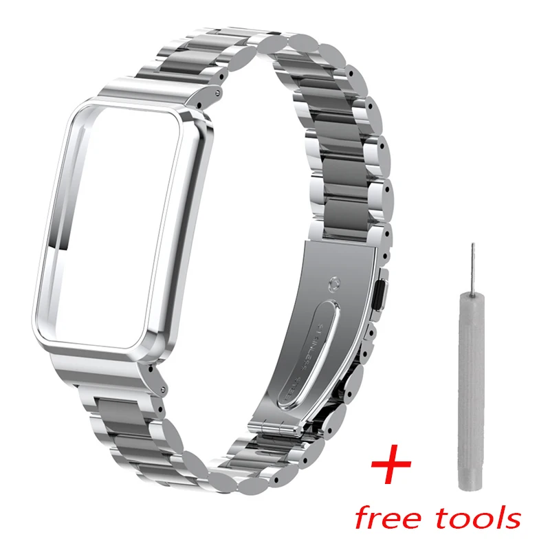 Correa de acero inoxidable para Xiaomi Mi Band 7 Pro, pulsera para reloj inteligente, Protector de caja de Metal, cubierta de pulsera para Mi Band 7 Pro: Colorful