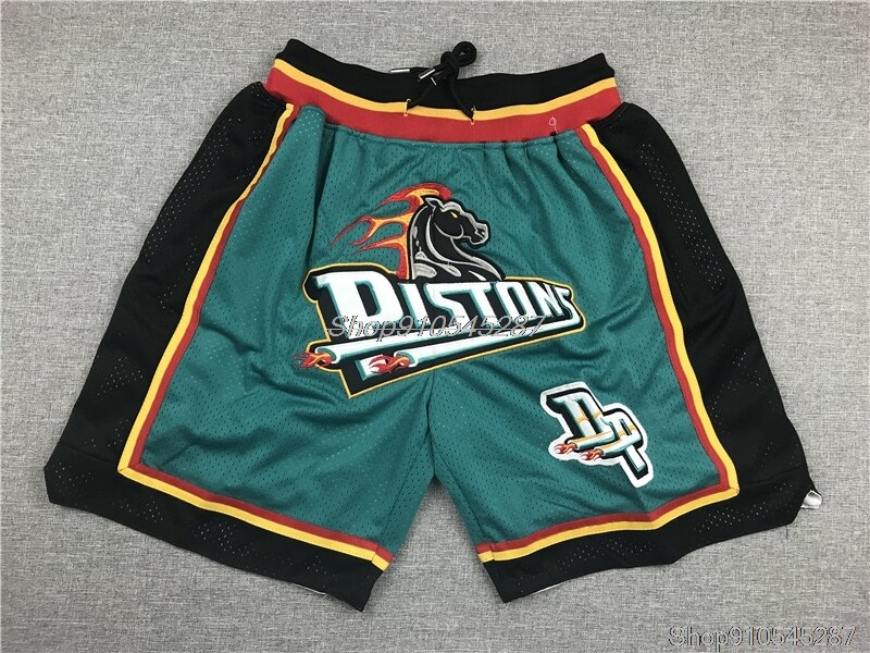 Pantaloncini da basket da uomo NBA Detroit Pistons #11 eidah Thomas pantalone corto da Jogging retrò Swingman