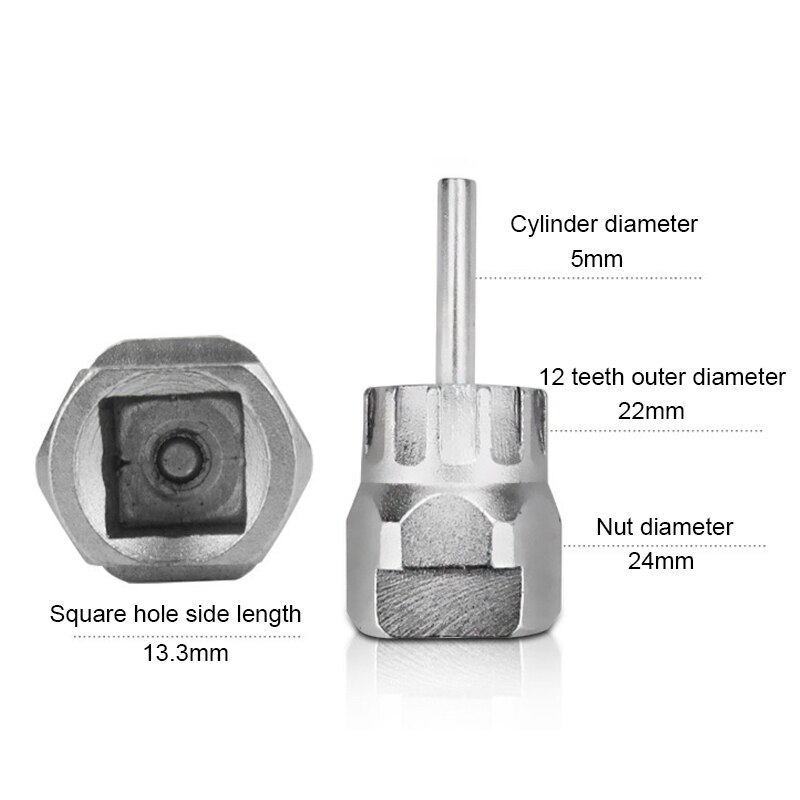 Fietsreparatiegereedschap, freewheel tandwiel verwijderaar, mtb-dop, koolstofstalen sleutel, reparatiegereedschap, racefiets mtb achternaaf tandwiel verwijderaar